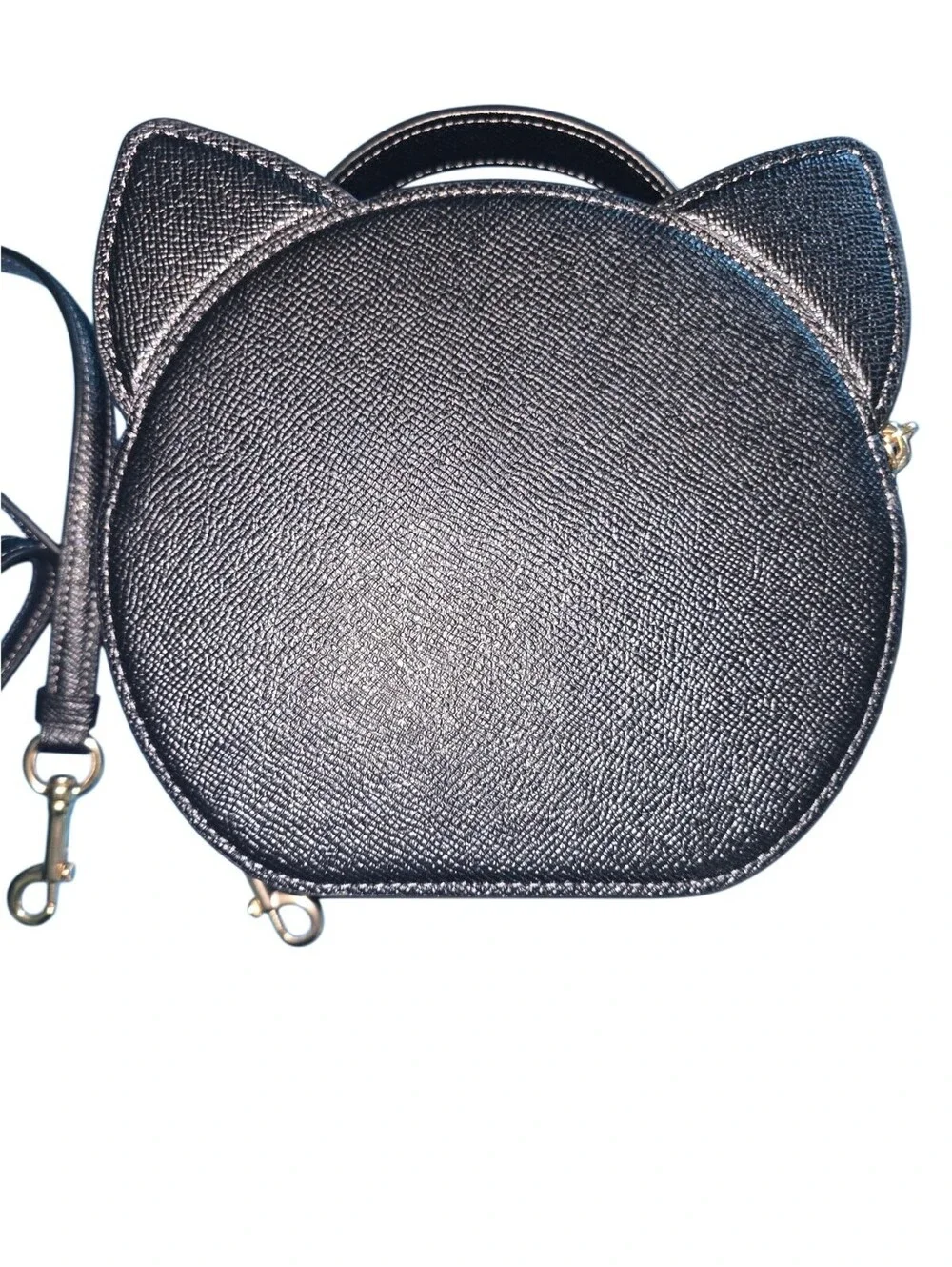 Coach Black Cat Crossbody Canteen Bag Halloween Novelty Purse Gold Glitter Eyes